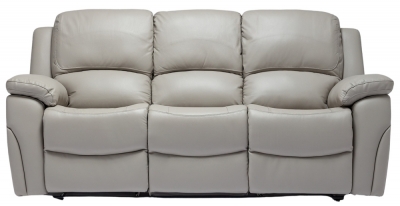 Product photograph of Sienna Pearl Grey Leather 3 Seater Recliner Sofa from Choice Furniture Superstore