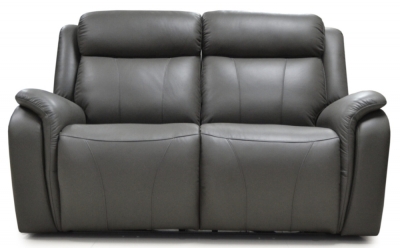 Product photograph of Marco Pewter Leather Upholstered 2 Seater Recliner Sofa from Choice Furniture Superstore