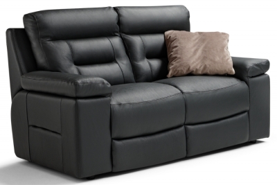 Product photograph of Amalfi Dark Grey Italian Leather 2 Seater Recliner Sofa from Choice Furniture Superstore
