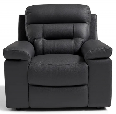 Product photograph of Amalfi Dark Grey Italian Leather Recliner Armchair from Choice Furniture Superstore