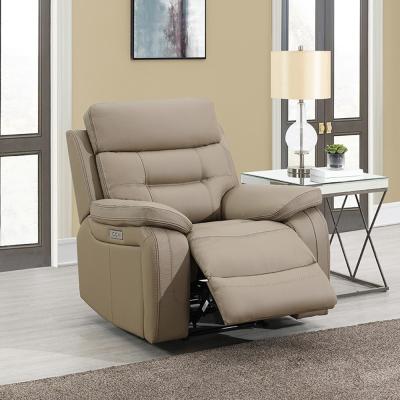 Belgravia Taupe Leather Power Recliner Armchair