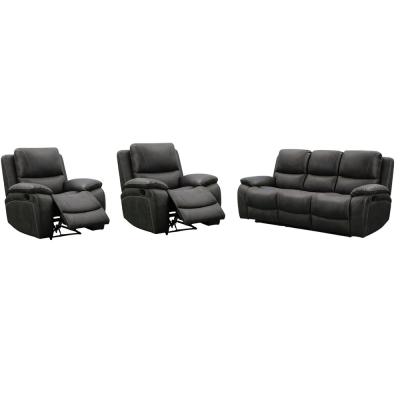 Isobella Charcoal Fabric 311 Seater Manual Recliner Sofa Set