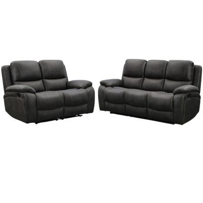 Isobella Charcoal Fabric 32 Seater Manual Recliner Sofa Set