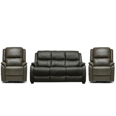 Palermo Grey Leather 311 Seater Recliner Sofa Set