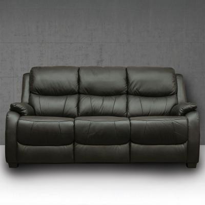 Palermo Grey Leather 3 Seater Recliner Sofa