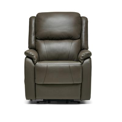 Palermo Grey Leather Recliner Armchair