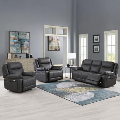 Torino Grey Pewter Faux Leather 311 Seater Manual Recliner Sofa Set