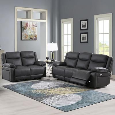Torino Grey Pewter Faux Leather 32 Seater Manual Recliner Sofa Set
