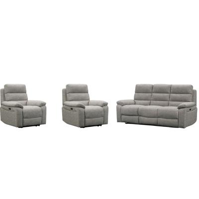 Westbury Grey Fabric 311 Seater Power Recliner Sofa Set