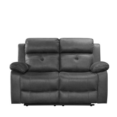 York Charcoal Fabric 2 Seater Manual Recliner Sofa