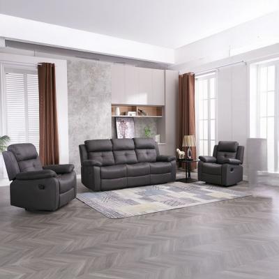 York Charcoal Fabric 311 Seater Manual Recliner Sofa Set