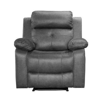 York Charcoal Leather Manual Recliner Chair
