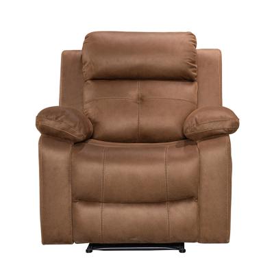 York Chestnut Brown Leather Manual Recliner Armchair
