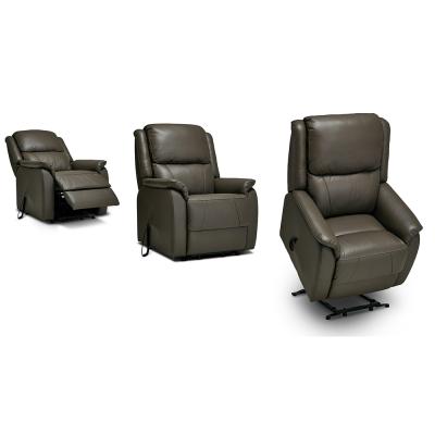 Palermo Grey Leather Lift And Rise Power Recliner Armchair