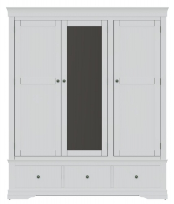 Product photograph of Chantilly Painted 3 Door 3 Drawer Wardrobe from Choice Furniture Superstore