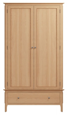 Appleby Oak 2 Door 1 Drawer Wardrobe