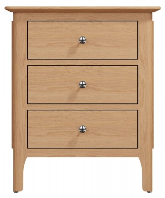 Product photograph of Appleby Oak 3 Drawer Wide Bedside Cabinet from Choice Furniture Superstore