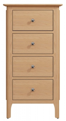 Product photograph of Appleby Oak 4 Drawer Tall Chest from Choice Furniture Superstore