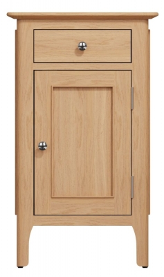 Product photograph of Appleby Oak 1 Door 1 Drawer Small Cupboard from Choice Furniture Superstore