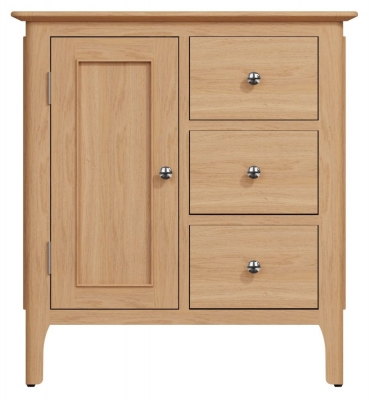 Product photograph of Appleby Oak 1 Door 3 Drawer Cupboard from Choice Furniture Superstore