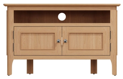 Product photograph of Appleby Oak 2 Door Corner Tv Unit from Choice Furniture Superstore