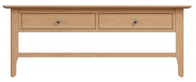 Product photograph of Appleby Oak 2 Drawer Coffee Table from Choice Furniture Superstore