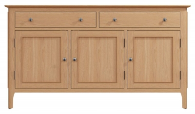 Product photograph of Appleby Oak 3 Door 2 Drawer Medium Sideboard from Choice Furniture Superstore