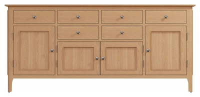 Product photograph of Appleby Oak 4 Door 6 Drawer Sideboard from Choice Furniture Superstore