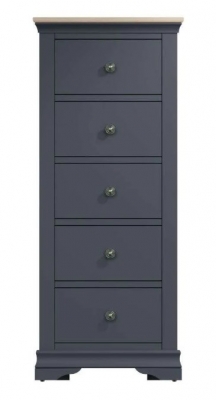 Product photograph of Margate Grey Painted 5 Drawer Wellington Chest from Choice Furniture Superstore