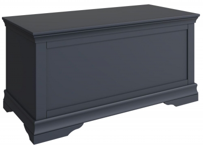 Product photograph of Clearance - Chantilly Midnight Grey Painted Blanket Box - D583 from Choice Furniture Superstore