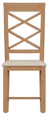 Product photograph of Appleby Oak Double Cross Back Dining Chair Sold In Pairs from Choice Furniture Superstore