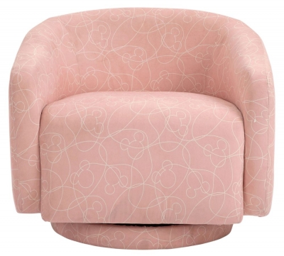 Product photograph of Disney Pink Fabric Accent Swivel Chair from Choice Furniture Superstore