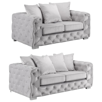Product photograph of Ankara Silver Tufted 3 2 Seater Sofa from Choice Furniture Superstore