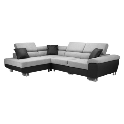 Product photograph of Anton Black And Grey Left Hand Facing Corner Sofabed With Storage from Choice Furniture Superstore