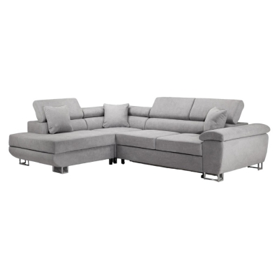 Product photograph of Anton Grey Left Hand Facing Corner Sofabed With Storage from Choice Furniture Superstore