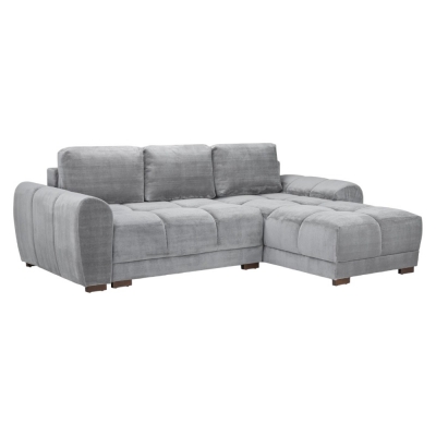 Product photograph of Azzuro Grey Tufted Universal Corner Sofabed With Storage from Choice Furniture Superstore