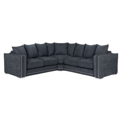 Bentley Charcoal Tufted Universal Corner Sofa