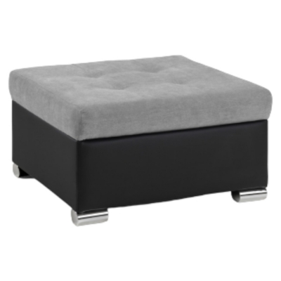 Product photograph of Bergen Black Grey Tufted Footstool With Storage from Choice Furniture Superstore