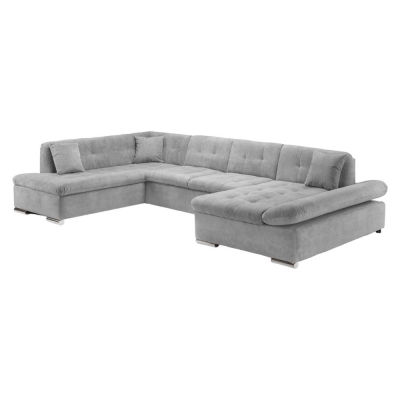 Product photograph of Bergen Grey Left Hand Facing U Shape Corner Sofabed With Storage from Choice Furniture Superstore