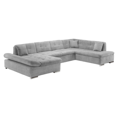 Product photograph of Bergen Grey Right Hand Facing U Shape Corner Sofabed With Storage from Choice Furniture Superstore