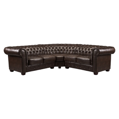 Product photograph of Chesterfield Antique Brown Large Corner Sofa from Choice Furniture Superstore