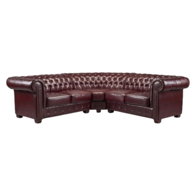 Product photograph of Chesterfield Oxblood Red Large Corner Sofa from Choice Furniture Superstore