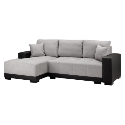 Product photograph of Cimiano Black And Grey Left Hand Facing Corner Sofabed With Storage from Choice Furniture Superstore