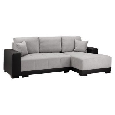 Product photograph of Cimiano Black And Grey Right Hand Facing Corner Sofabed With Storage from Choice Furniture Superstore