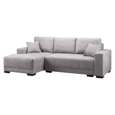 Product photograph of Cimiano Grey Tufted Left Hand Facing Corner Sofabed With Storage from Choice Furniture Superstore