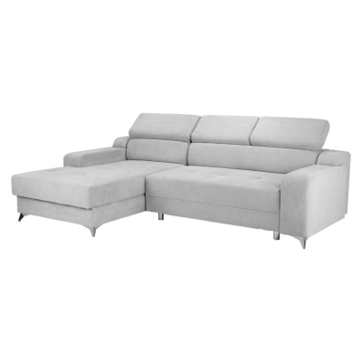 Product photograph of Dahlia Electric Beige Tufted Left Hand Facing Corner Sofabed With Storage from Choice Furniture Superstore