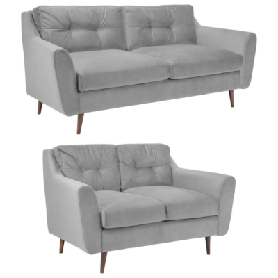 Halston Plush Grey 3+2 Seater Sofa