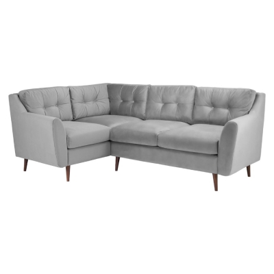 Halston Plush Grey Left Hand Facing Corner Sofa