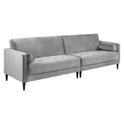 Product photograph of Harper Plush Grey Tufted 4 Seater Sofa from Choice Furniture Superstore