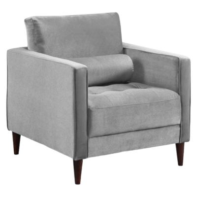 Product photograph of Harper Plush Grey Tufted Armchair from Choice Furniture Superstore